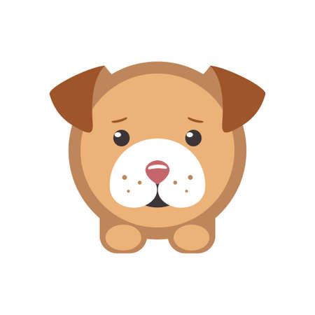 Dog circle vector icon. Flat symbol on white backgroundのイラスト素材