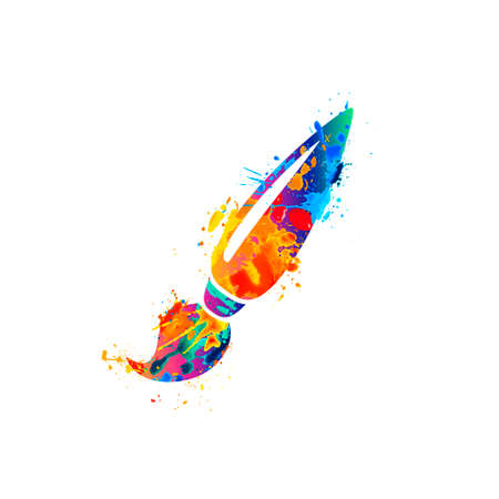Paintbrush vector icon. Fine art symbol of splash paintのイラスト素材