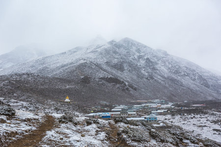 Deboche village. Way to Everest Base camp. Nepal, Himalayan mountains