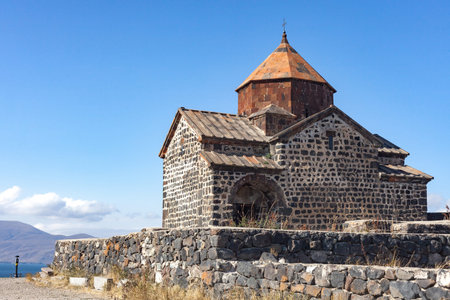 Ancient stone monastery Sevanavank on Lake Sevan, Armenia