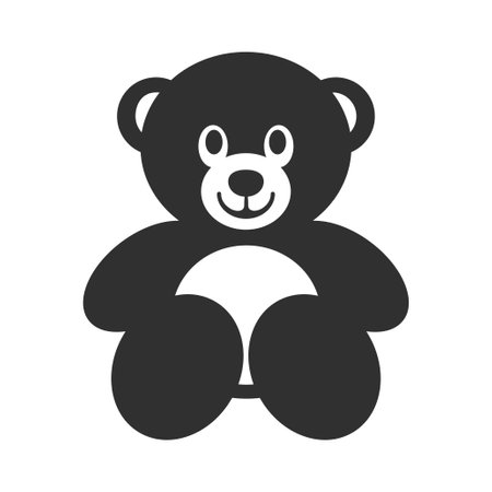 Teddy bear vector icon. Black and white symbolsのイラスト素材