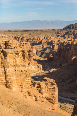 Charynsky canyon rocky landscape. Landmark of Kazakhstanの写真素材