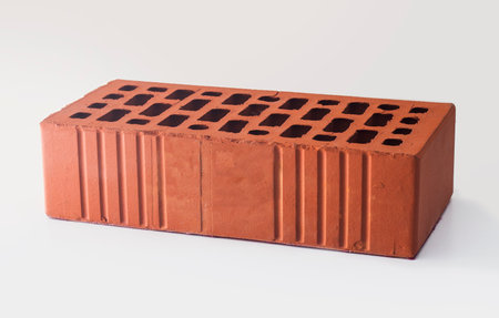 One red brick with voidsの写真素材