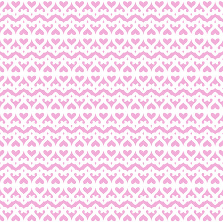 Seamless vector pattern of white decor on pink backgroundのイラスト素材