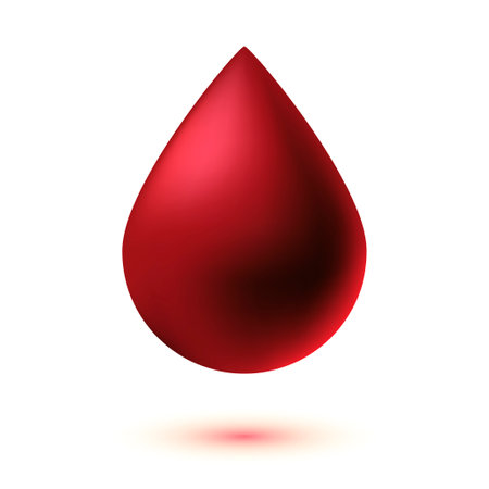 Vector red drop of blood on white backgroundのイラスト素材