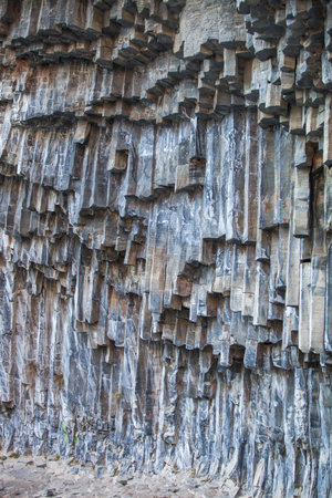 Basalt columnar units in the Garni gorge, Armenia.