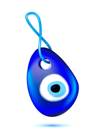 Vector blue turkey eye amulet souvenir keychainのイラスト素材