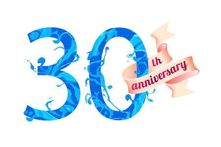30th (thirtieth) anniversary. vector paint digitのイラスト素材