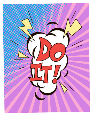 Vector motivational lettering in comic style: Do it!のイラスト素材
