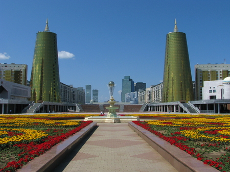 Astana, capital of Kazakhstan in the summer afternoonの写真素材