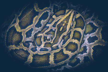 Boa snake coiled into a ring