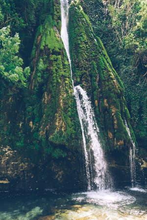 Mountain waterfall in the jungle. River in the jungle. Asia. Southeast Asia. Jungle natureの写真素材