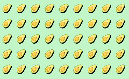 Avocado pattern background. Avocado minimal on a colored background for patterns. Food vegetables backagrundの写真素材