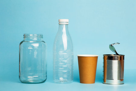 Recycling of plastic, metal, plastic and paper. Environmental pollution and waste recycling....