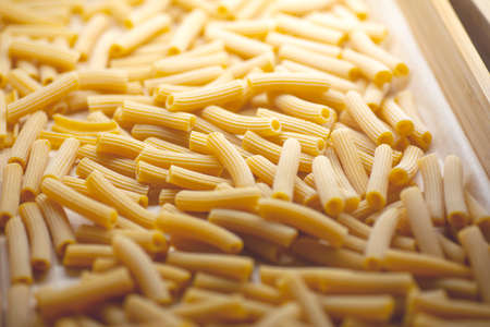 Fresh pasta. Handmade homemade Italian pasta made with fresh ingredients, eggs and wheat flour.の写真素材