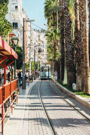 Antalya, Turkey - 12 August 2021: Streets of the Turkish city of Antalya in the summer. Tourist town and resort center with landmarksのeditorial素材