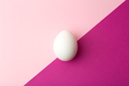 Egg on a colored empty background. Minimal food concept, creative food.