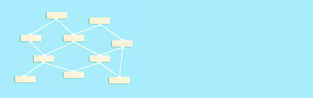 Global network and communication concept background. Blank blocks for labels networked objects or...