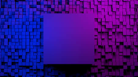 3d blocks abstract background. Colored grid cube texture digital futuristic surface. Technology, computers, network conceptの写真素材