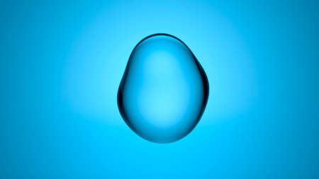 Water drop background. Blue liquid drop of pure water on an empty background.の写真素材