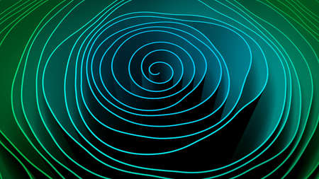 3d abstract wave lines folds background. Color gradient curves with texture paper, fabric, ribbons. Surreal, futuristic, psychedelic background.の写真素材