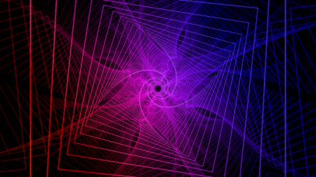 Neon fractal abstract background. 3d geometric futuristic psychedelic color composition