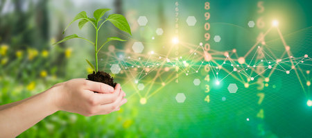 Agricultural technologies for growing plants and scientific research in the field of biology and...