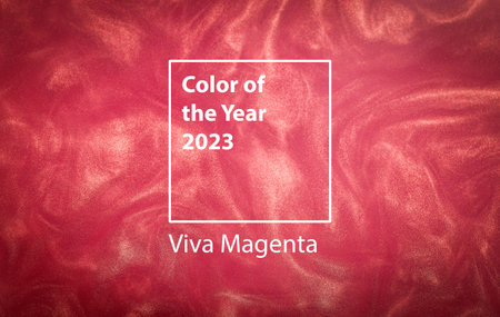 Color of the year 2023 background. Magenta new trend color on red purple abstract paint background.