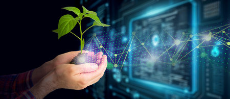 Agricultural technologies for growing plants and scientific research in the field of biology and...