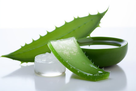 Aloe vera background. Created with generative Ai technology.の素材