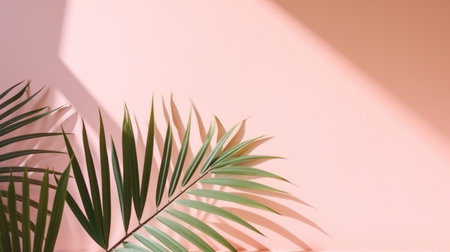 Palm shadow background. Created with generative Ai technology. High quality illustrationの素材