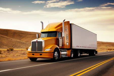 Trucks with cargo. Created with generative Ai technologyの素材