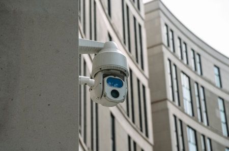 Security surveillance camera. Security, safety and tracking in the city and public place