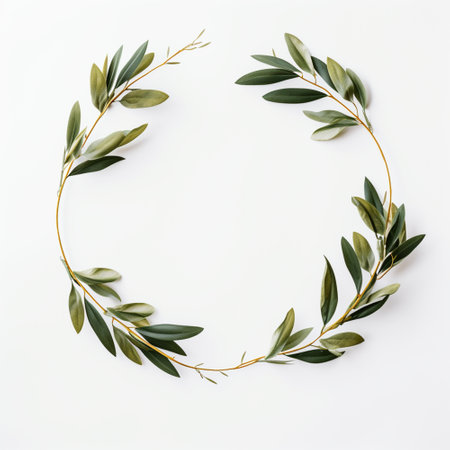 Olive branch isolated on white backgroundの素材