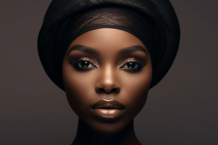 Black fashion model portraitの素材