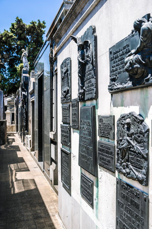 Buenos Aires, Argentina - October 30, 2023: Recoleta Cemetery Buenos Aires. Historical cemetery in Argentina. Travel, sightsのeditorial素材