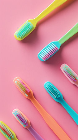 Toothbrushes minimal backgroundの素材