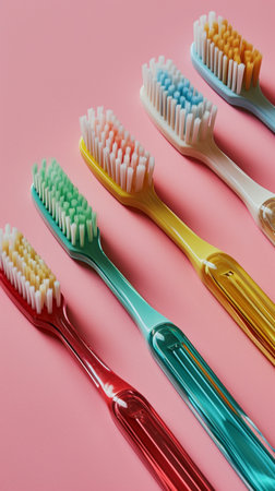 Toothbrushes minimal backgroundの素材