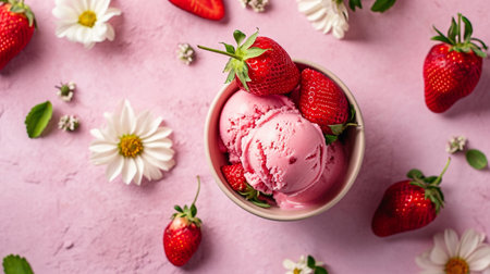 Strawberry ice creamの素材