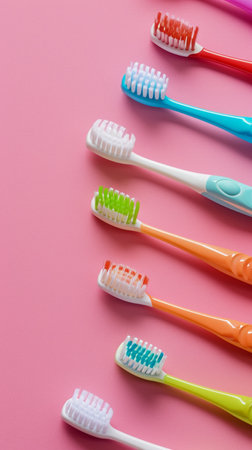 Toothbrushes minimal backgroundの素材