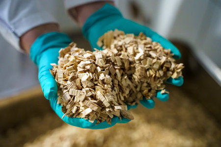 Smoking. Wood shavings with flavor for smoking food