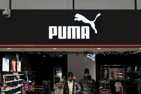 Warsaw, Poland - 17 March 2024: Puma shop outlet store. Brand Puma companyのeditorial素材