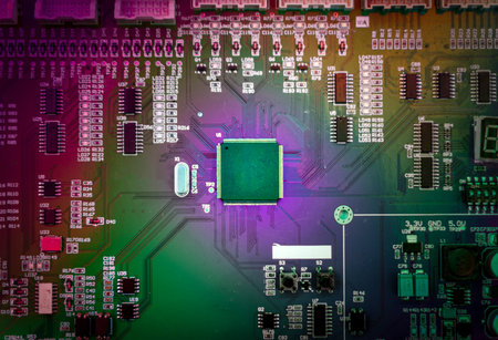Computer board with chip background