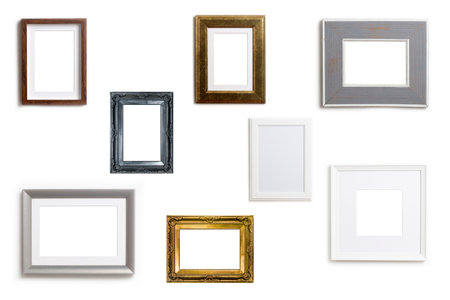Frame for picture in a classic style on a white blank background.の写真素材