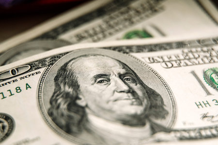 Hundred dollar bills background. Banking economics money finance concept