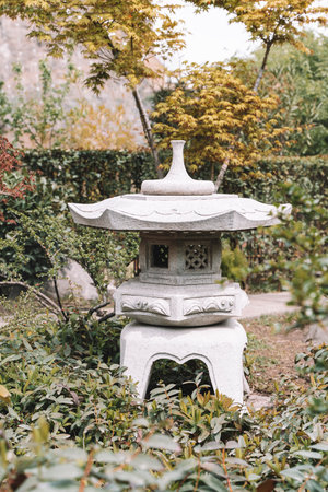 Zen garden lantern. Asian nature relax designの写真素材