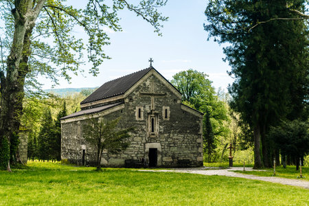 Georgian Orthodox Church. Architecture old Christian temple in Georgia in the Caucasus