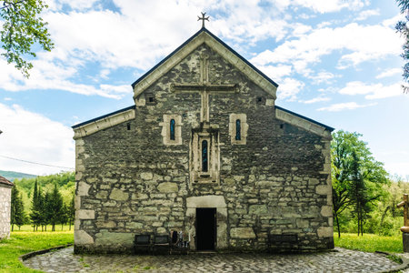 Georgian Orthodox Church. Architecture old Christian temple in Georgia in the Caucasus