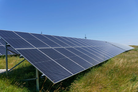 Solar Panels in Summer. Clean Renewable Energy