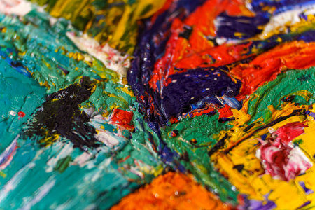 Colorful Paint Strokes art backgroundの写真素材